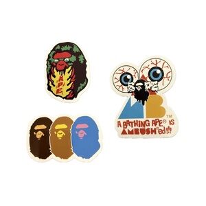Urban Skateboarding Stickers BAPE Logos - Lot of 3